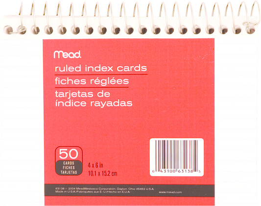 Wirebound Index Card