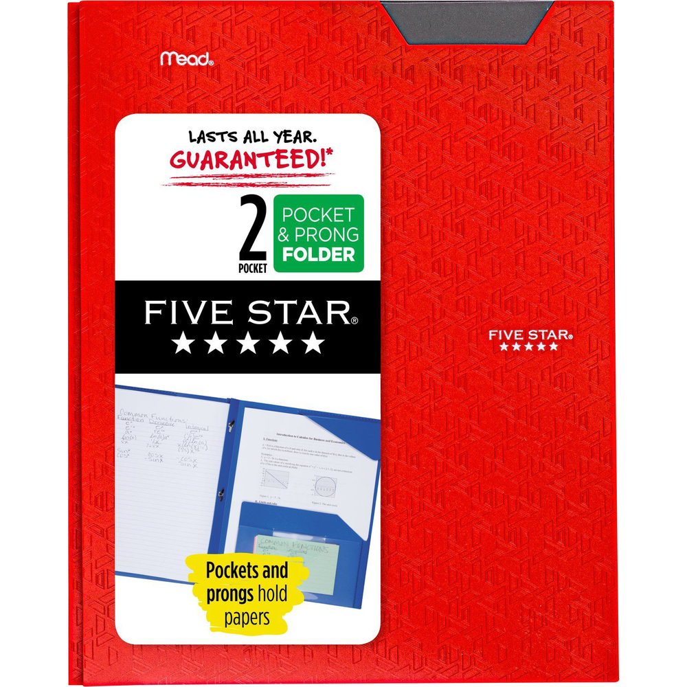 Five Star Stay-Put Plastic Pocket Folder