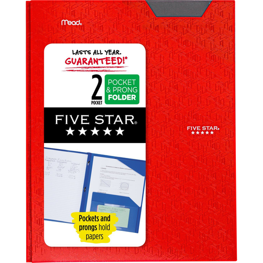 Five Star Stay-Put Plastic Pocket Folder