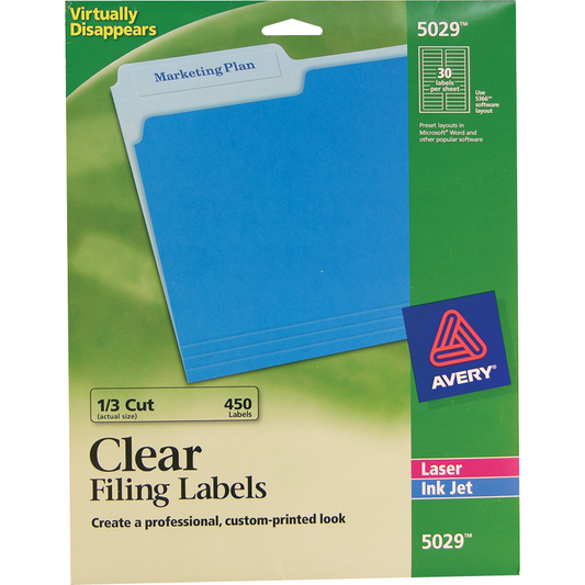 Clear Filing Labels
