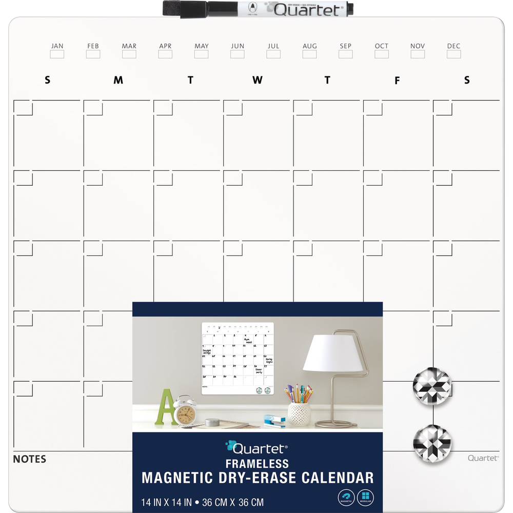 Quartet Unframed Magnetic Dry-Erase Calendar Board