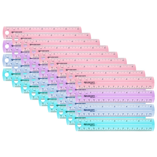 (36 EA) PLASTIC RULER 6 IN