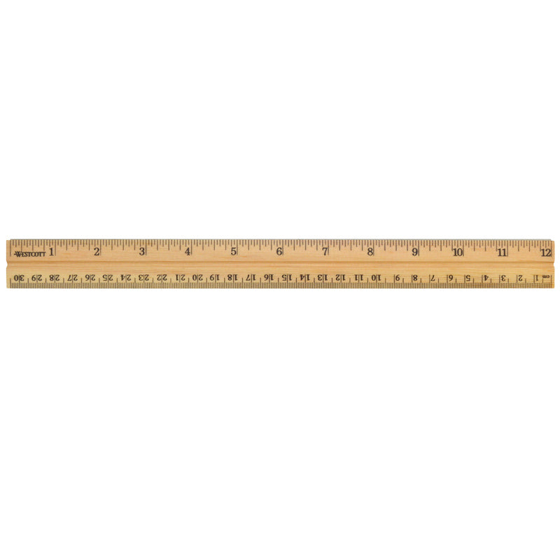 SCHOOL RULER WOOD 12 IN SINGLE