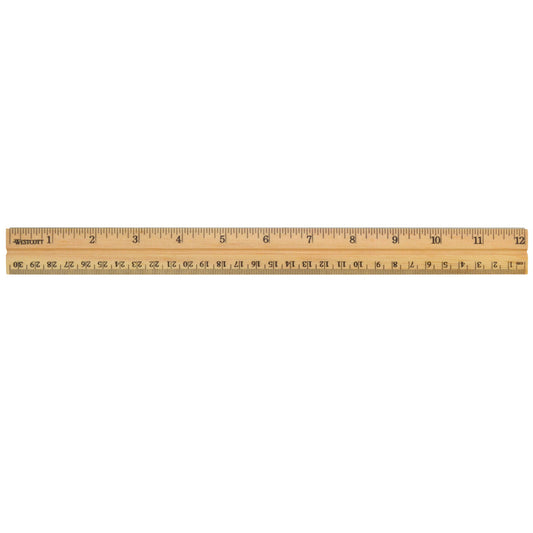 SCHOOL RULER WOOD 12 IN SINGLE