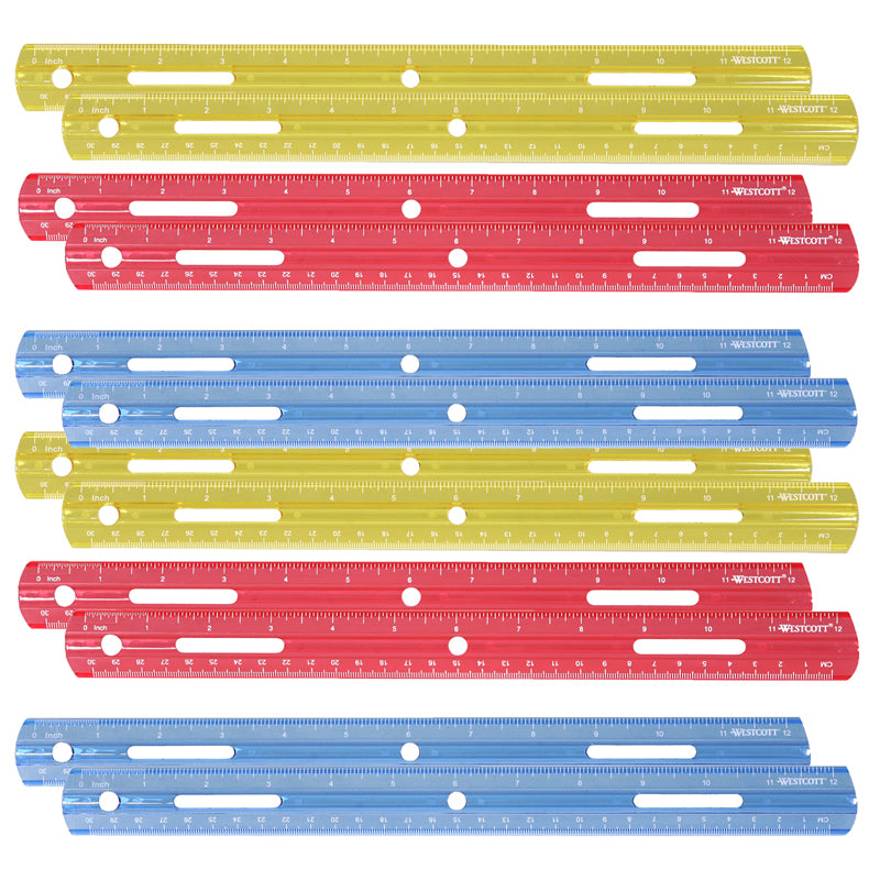 (36 EA) PLASTIC RULER 12IN