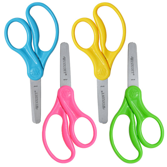 5IN KIDS SCISSORS BLUNT 2PK HARD