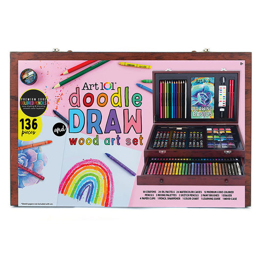 DRAW COLOR & PAINT WOOD ART SET