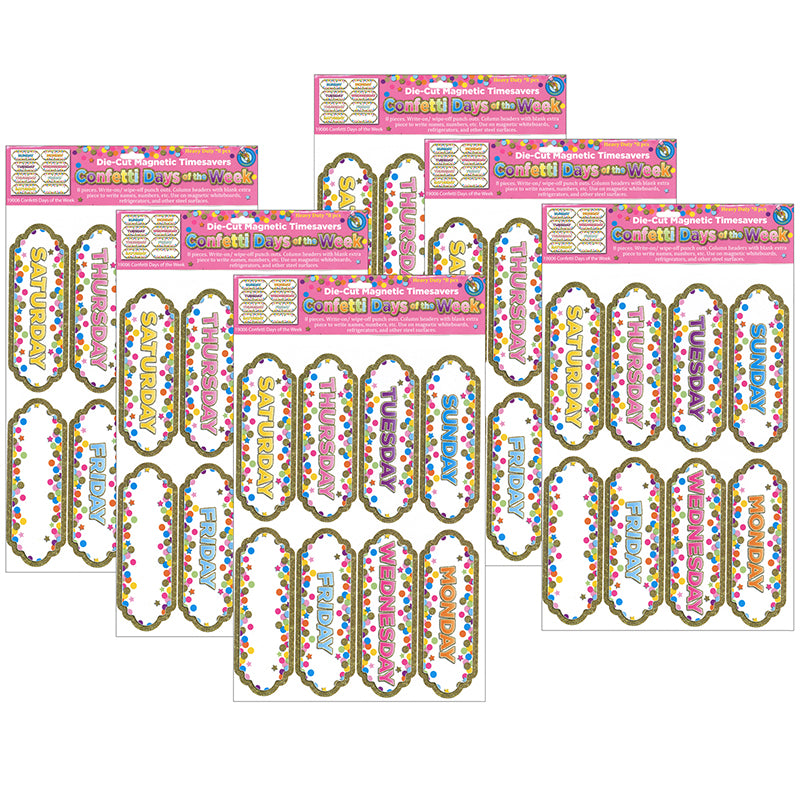 (6 PK) MAGNETIC CONFETTI DAYS