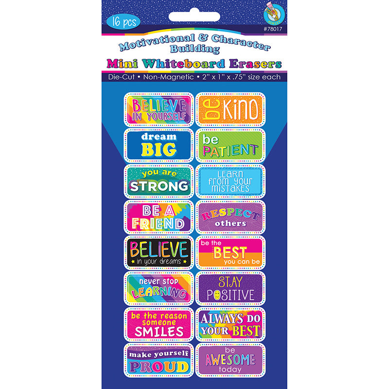 MOTIVATION MINI WBOARD ERASER 16/PK