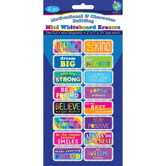 MOTIVATION MINI WBOARD ERASER 16/PK