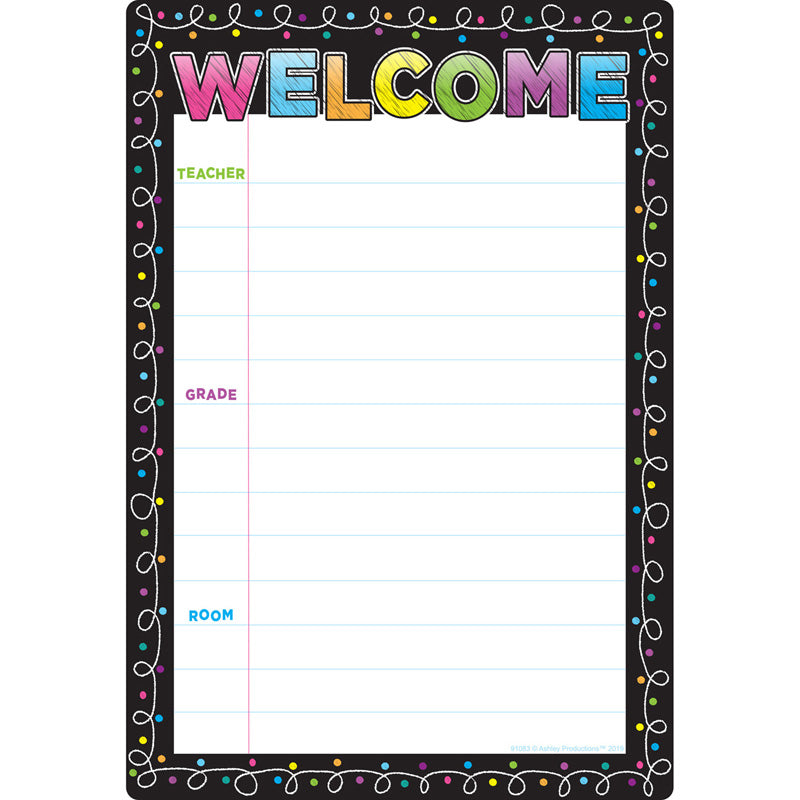 CHALK DOTS WELCOME 13 X 19 CHART