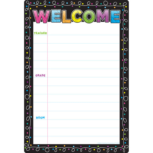 CHALK DOTS WELCOME 13 X 19 CHART