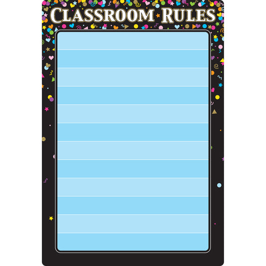 BLCK CONFETTI CLASSROOM RULES 13X19