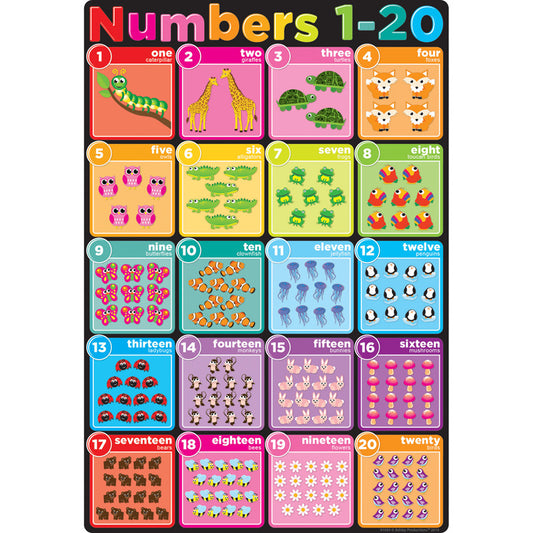 NUMBERS 1-20 SMART POLY CHART