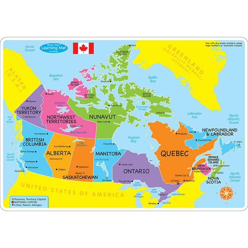 CANADIAN MAP LEARNING MAT 2 SIDED