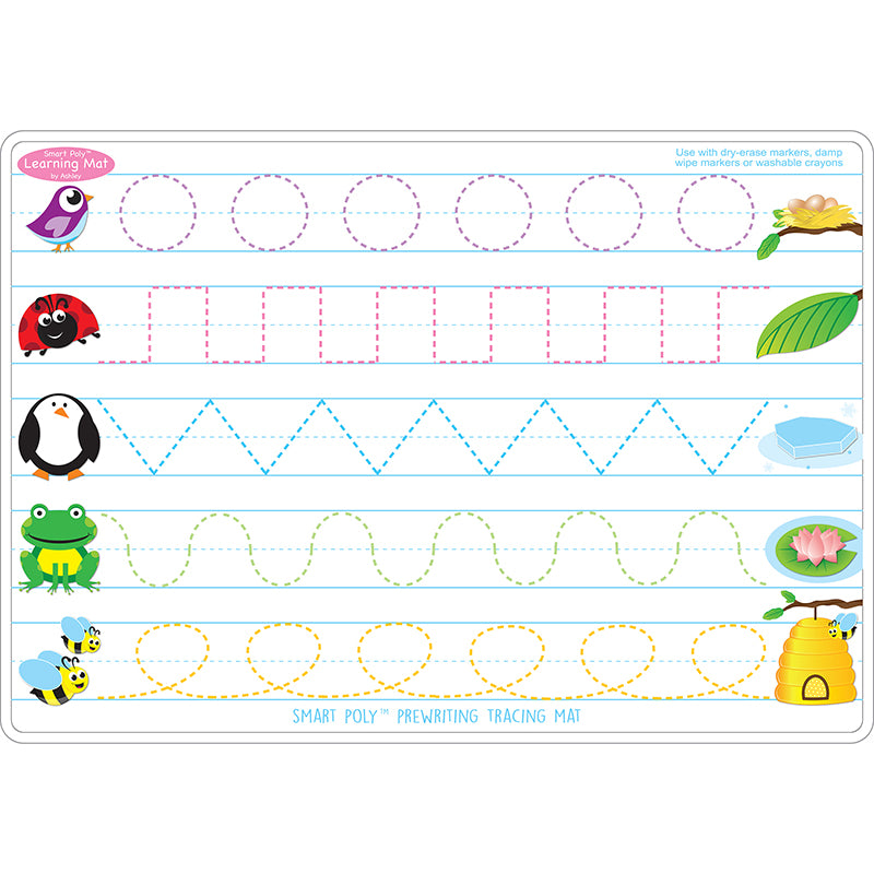 PREWRITE & SHAPES LEARN MAT 2 SIDED