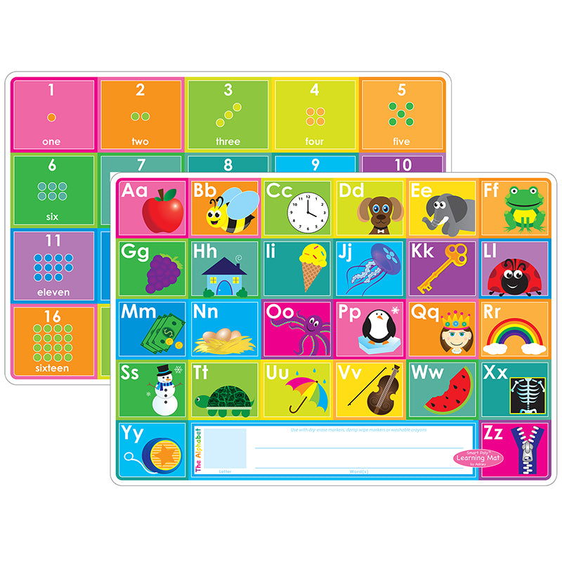 ABC&NUMBERS 1-20 LEARN MAT 2 SIDED