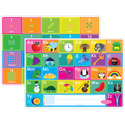 ABC&NUMBERS 1-20 LEARN MAT 2 SIDED