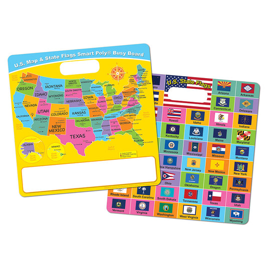 DRY ERASE BUSY BOARD US MAP & FLAGS