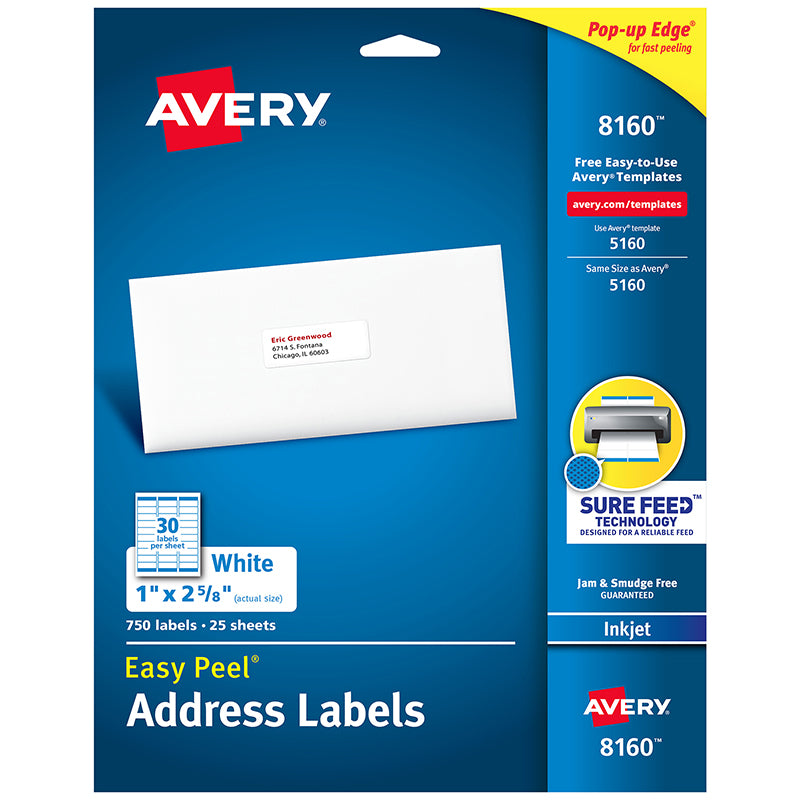 AVERY 8160 1X2-5/8IN ADDRESS LABEL