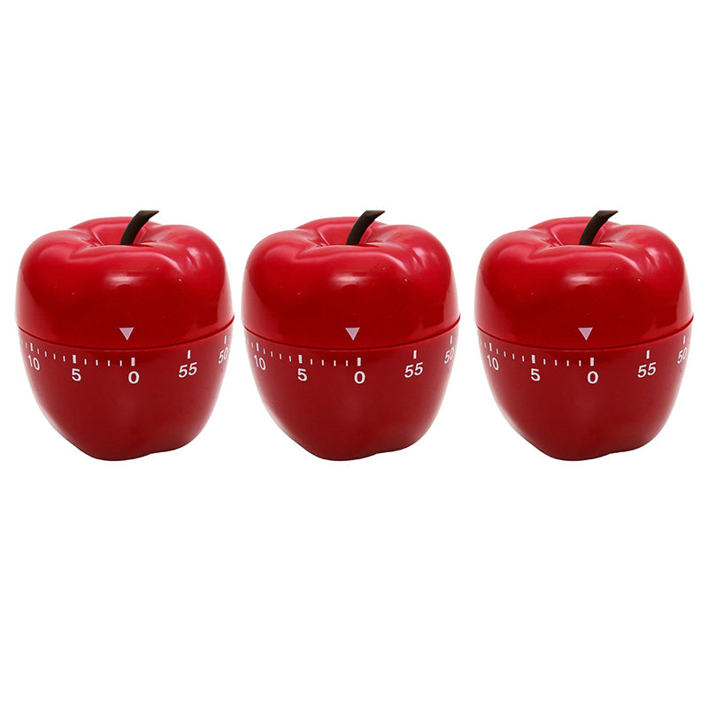 (3 EA) RED APPLE SHAPED TIMER