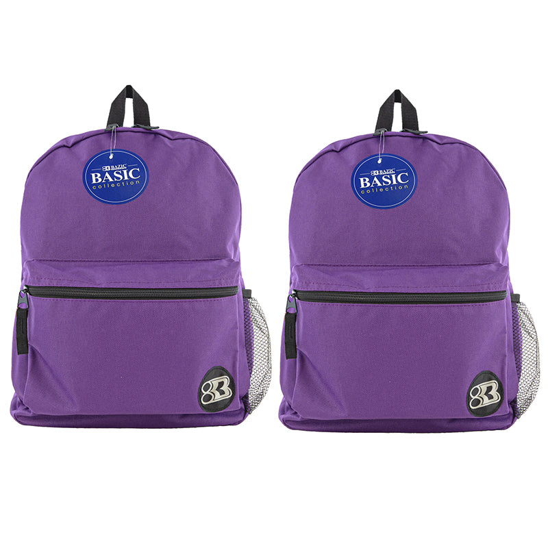 (2 EA) 16IN PURPLE BASIC BACKPACK