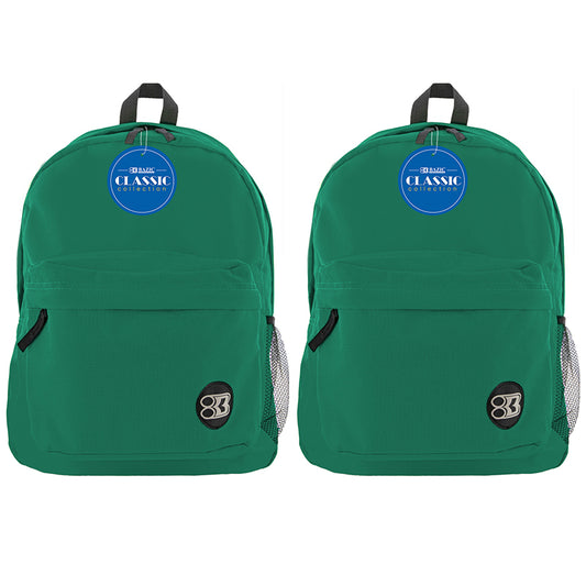 (2 EA) 17IN GREEN CLASSIC BACKPACK