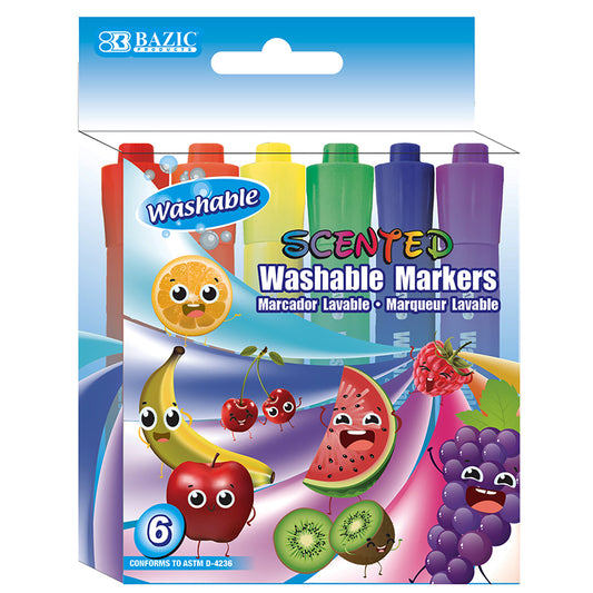 WASHABLE MARKERS SCENTED 6 COLORS