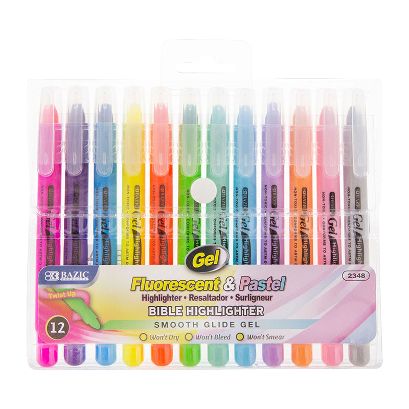 BAZIC 12CT GEL HIGHLIGHTERS