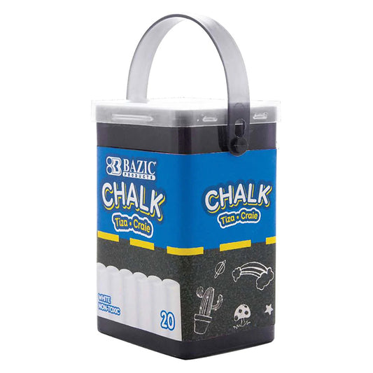 BAZIC 20CT WHITE CHALK IN BUCKET