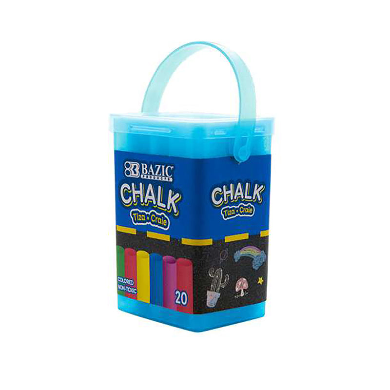 BAZIC 20CT COLOR CHALK IN BUCKET