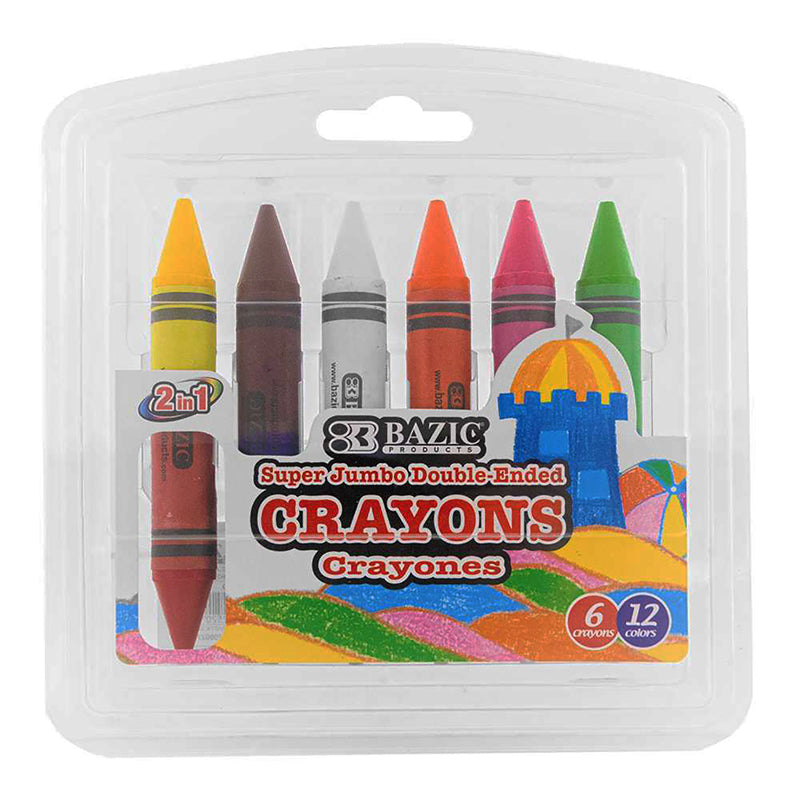 12CT SUPER JUMBO CRAYONS DOUBLE END