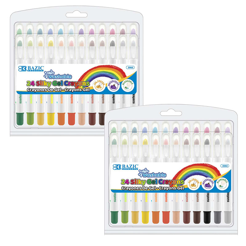 (2 BX) 24 COLOR SILKY GEL CRAYONS