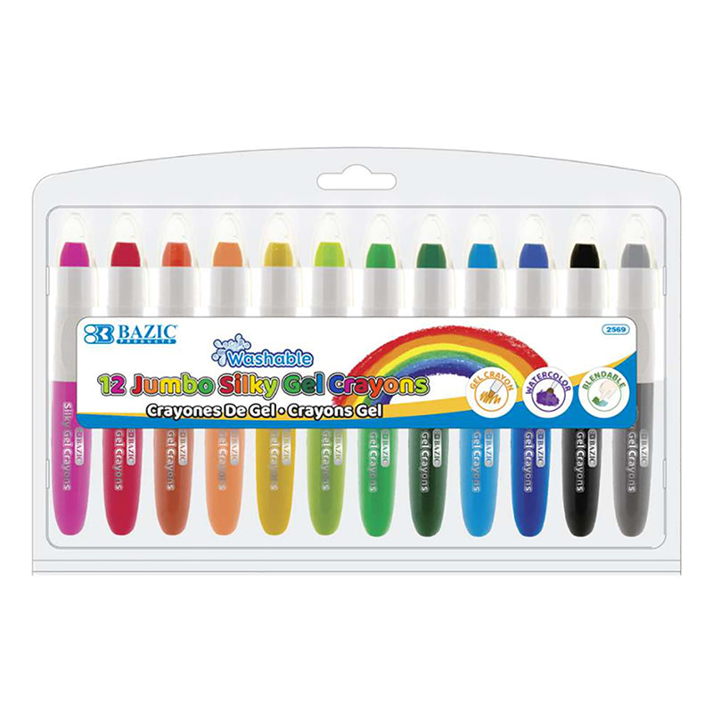 12 COLOR JUMBO SILKY GEL CRAYONS