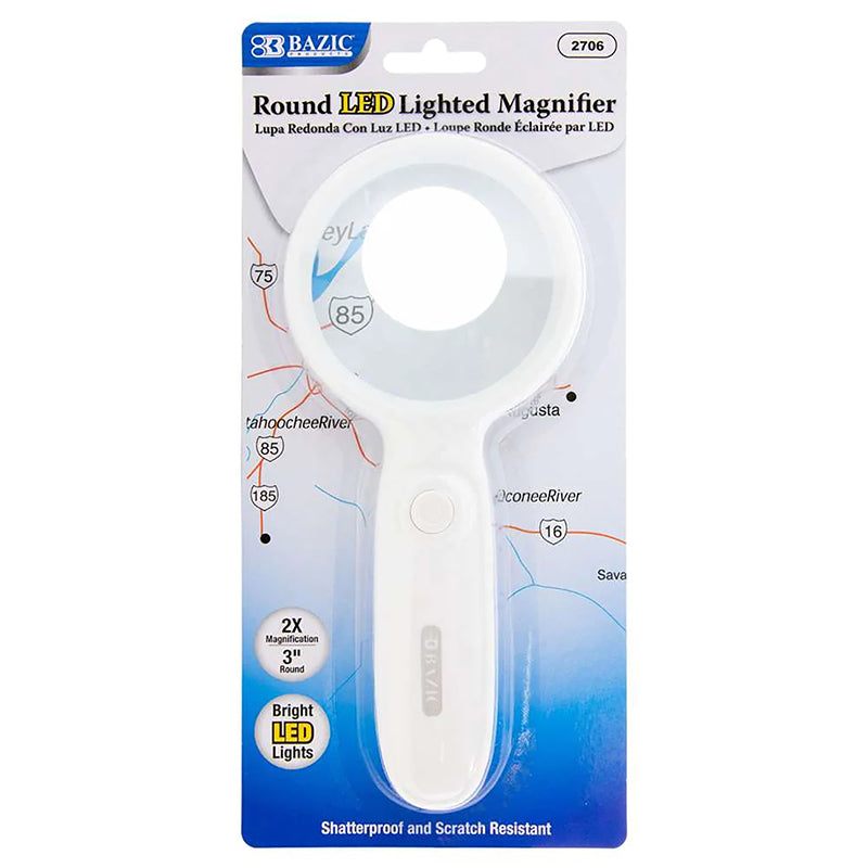 3IN ROUND 2X LED LIGHTED MAGNIFIER