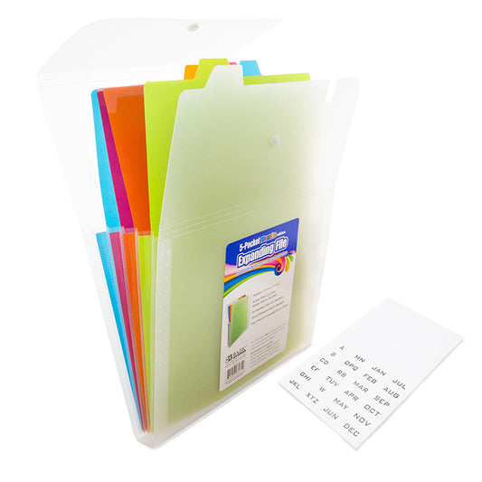 5-POCKET POLY EXPANDING FILE