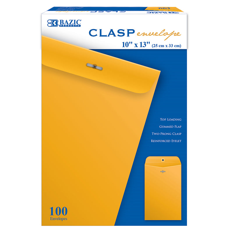 BAZIC CLASP ENVELOPES 10 X 13 100PK