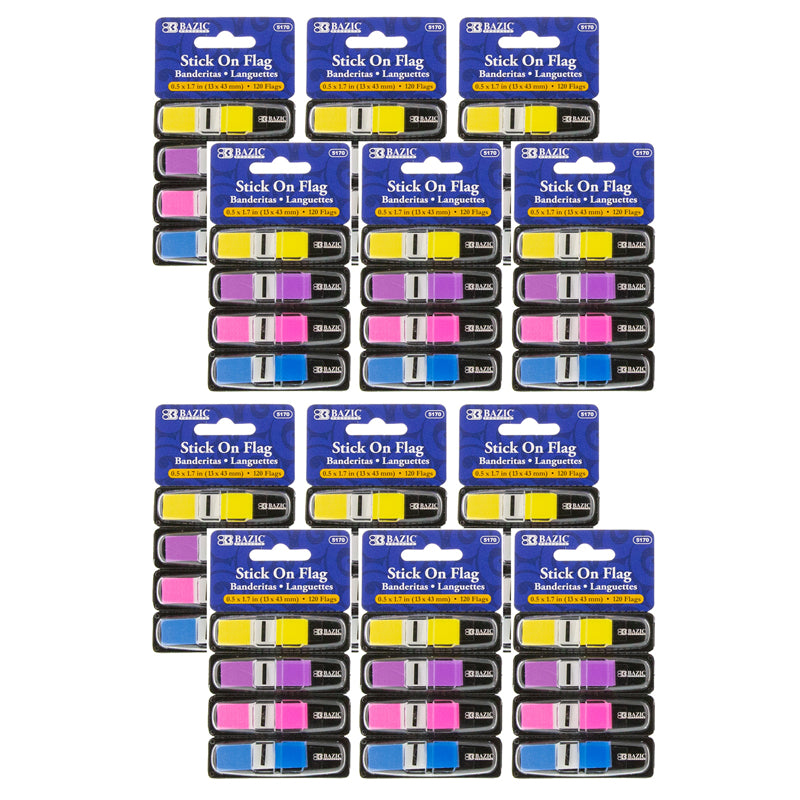 (12 PK) 1/2IN COLOR CODING FLAGS