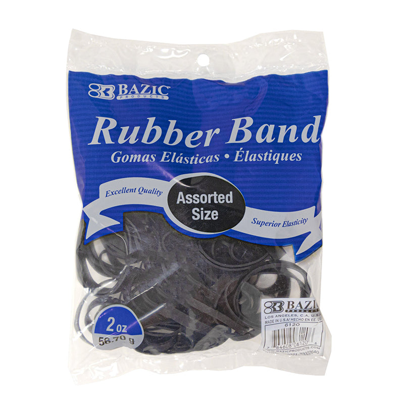 ASSORTED SIZE BLACK RUBBER BANDS