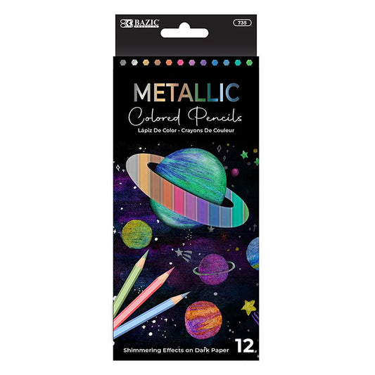 BAZIC 12CT METALLIC COLORED PENCILS