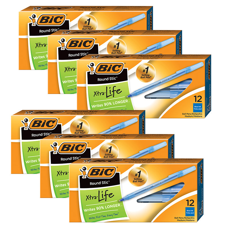 (6 DZ) BIC STICK PENS MEDIUM BLUE