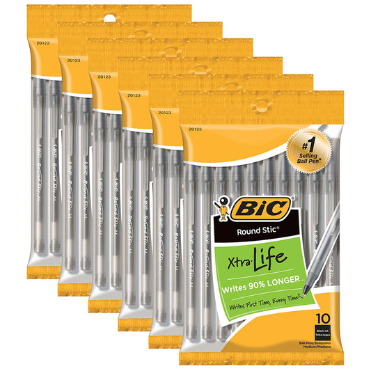 (6 PK) BIC ROUND STIC BALLPOINT