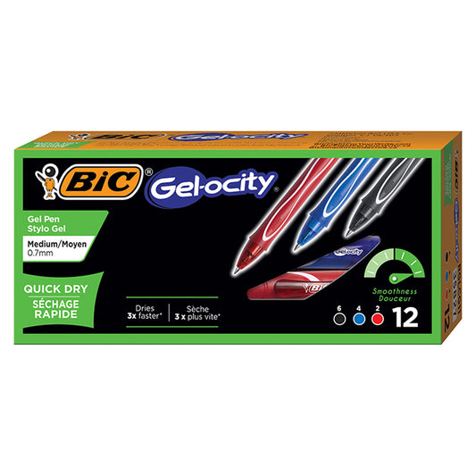 GEL OCITY GEL PENS BLACK BLUE & RED