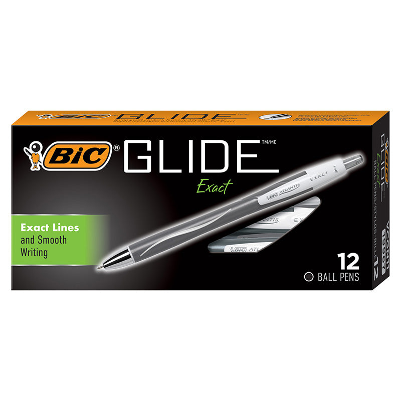 BIC GLIDE BALL PEN FINE BLACK 12/PK