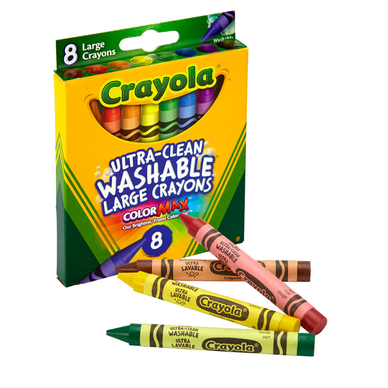 WASHABLE CRAYONS LARGE 8CT