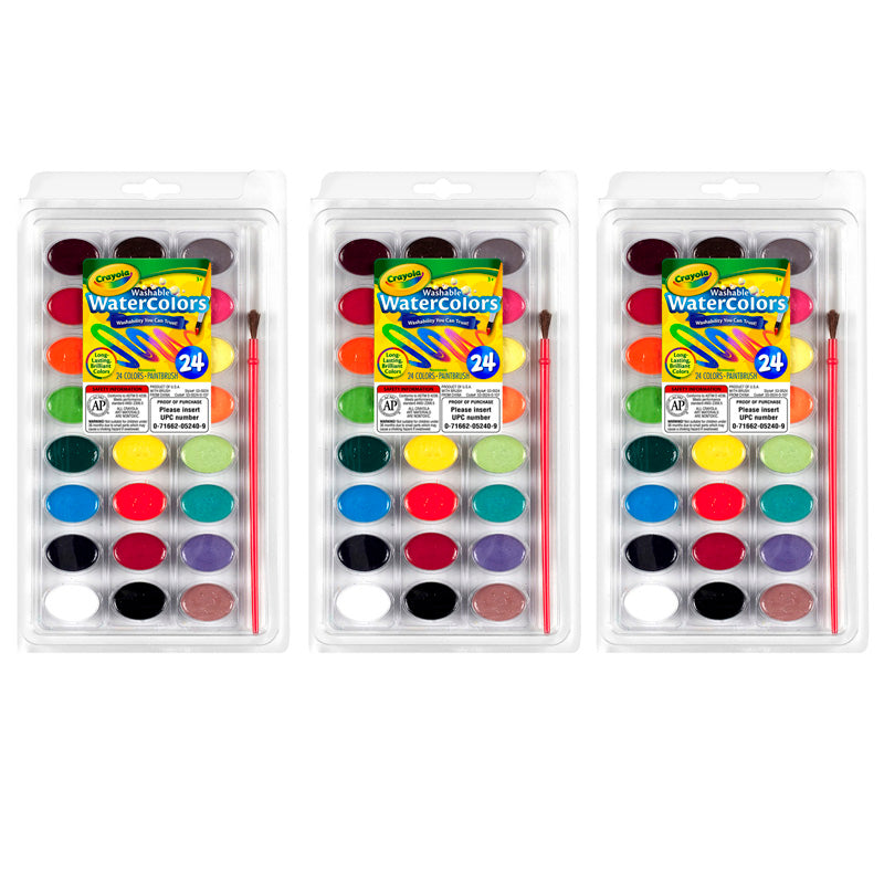 (3 PK) 24CT WASHABLE WATERCOLOR