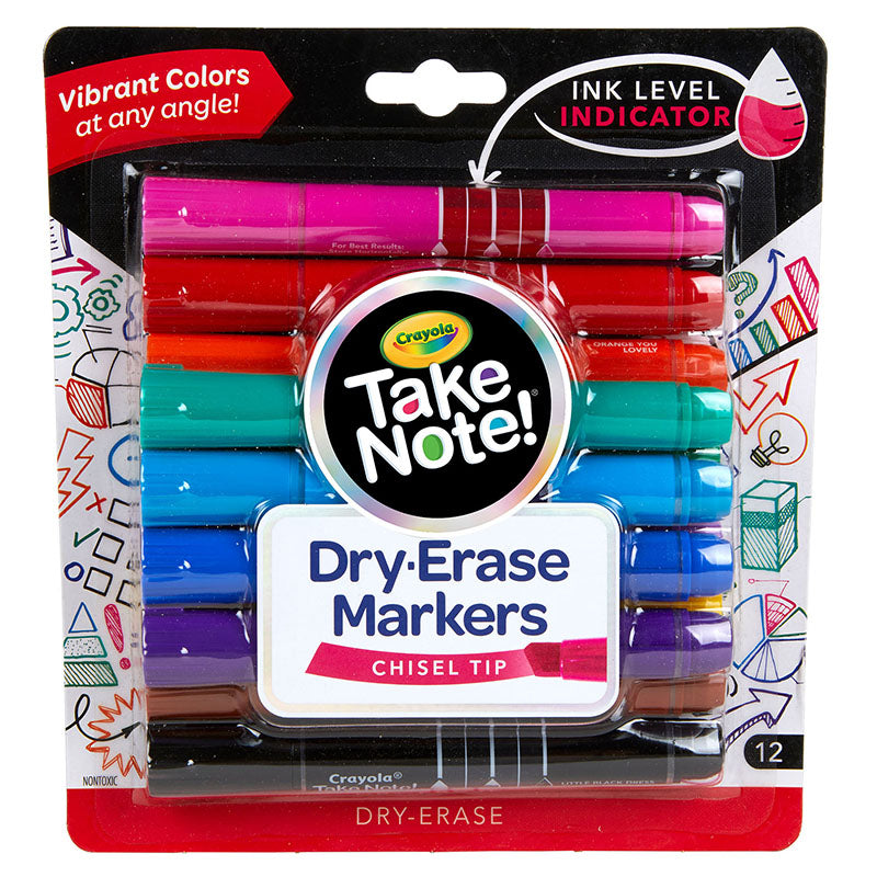 CRAYOLA 12CT CHISEL ERASE MARKERS