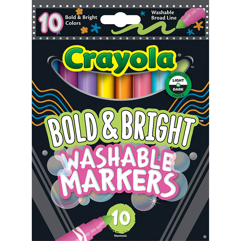 10CT BROAD MARKERS BOLD AND BRIGHT