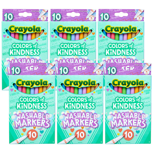 (6 PK) 10CT FINE MARKERS KINDNESS