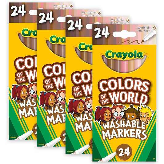 (4 PK) COLORS WORLD FINE MARKR 24CT